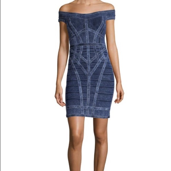 NWOT Herve Leger denim dress - Picture 3 of 5